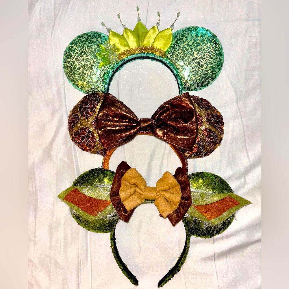Disney Minnie Mouse Ears - Tiana/Yoda/Giraffe -Greens